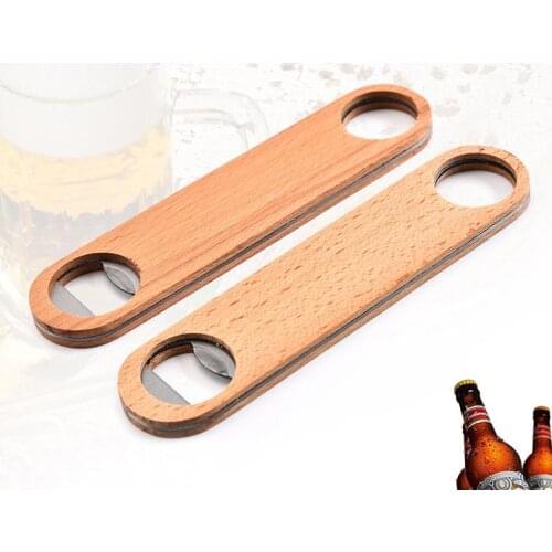50pcs Wood Beer Bottle Opener Wall Hanging Party Supplies Bar Restaurant Home Bottle Shape Openers SN516