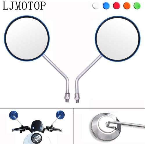 8 10 mm Motorcycle Chrome Oval Mirror Rearview Side Round Scooter Mirrors For Suzuki GSX250 GSX550 GSX600 Katana GSXR1000