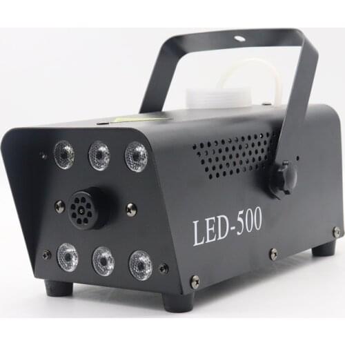 MBVKA 500W Automatic Fog Smoke Machine 6 RGB LED Professional Disco Light with Remote Controller for DJ Club Wedding Party Show