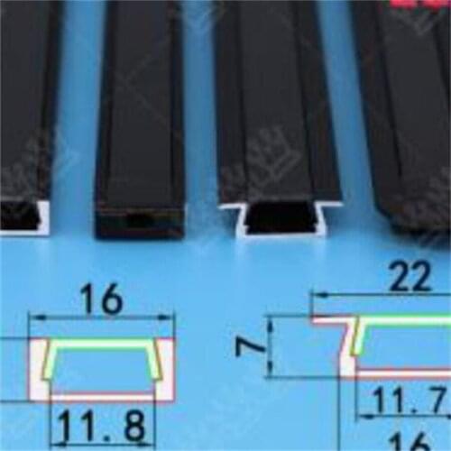 Free Shipping 2meters/pcs 30m/lot Recessed 6063 Anodized Color decorative Aluminum Profiles for Cabinet