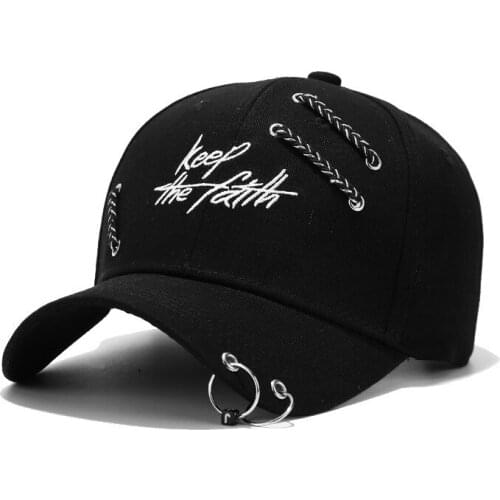 New Style Arrive Spring Summer Cotton Woman Man Letters Embroider Fine Ring Strange Rope Punk Street Fashion Visor Baseball Cap
