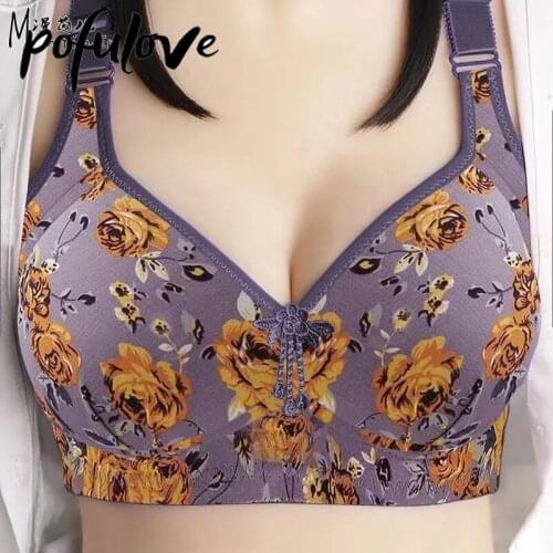 Flower Bra for Women Sexy Push Up Bra Plus Size Lingerie Wireless Bra Floral Bralette Crop Top Sexy Underwear Brassiere Thin