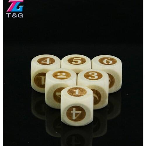 Wooden D6 D12 Dices Standard Dots and Number for Role Playing Board Game Multi Sides dice with number
