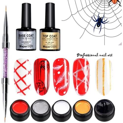 5 Color Gel Creative Wire Drawing Nail Gel Lacquer Point To Line Pulling Silk Spider Gel Polish Painting Nail Tips Manicure