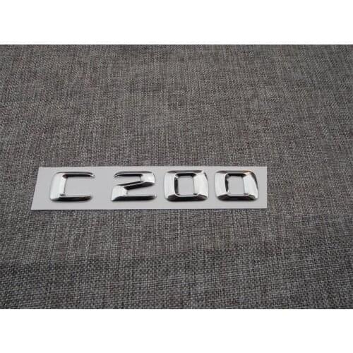 Chrome Number Letters C 200 Trunk Emblem Badges Emblems for Mercedes C200
