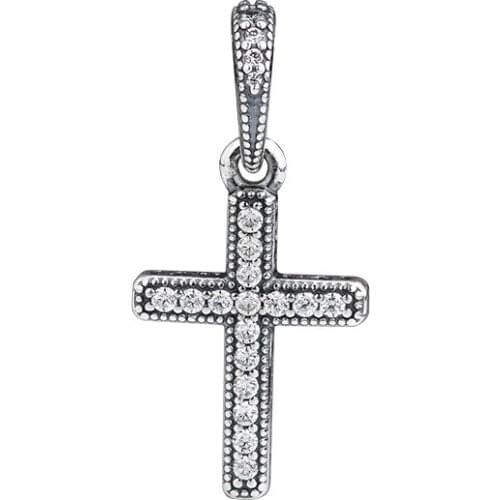925 Sterling Silver Classic Cross Pendant Charms Original Jewelry Making Fits For Bracelets & Bangle