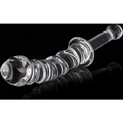 Crystal Dildo Pyrex Glass Dildos Clear Fake Penis Anal Butt Plug Adult Masturbate Sex Toy For Women Men Gay