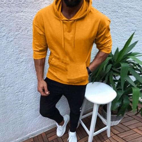 Fashion Mens Hoodies 2021 Spring Autumn Male Casual Hoodies Pockets Sweatshirts Mens Solid Color Hoodies Sweatshirt Tops 4