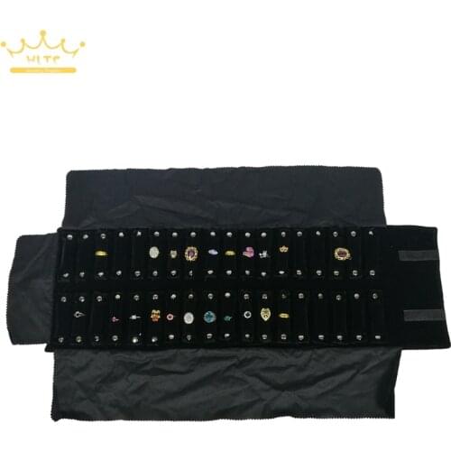 Newest Jewelry Roll Bag Travel Portable Case Velvet Organizer Multi Functional Ring Box Holder Ring Holder