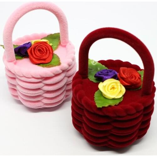 Basket Shape Gift Box Lovers Ring Box Display Jewelry Box Organizer Box
