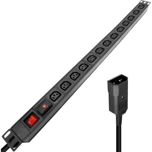 13AC C13 Distribution Unit Strip Leakage Surge Protector Network Cabinet Socket With 2m Extension Cord UK EU US C14 AU PLUG