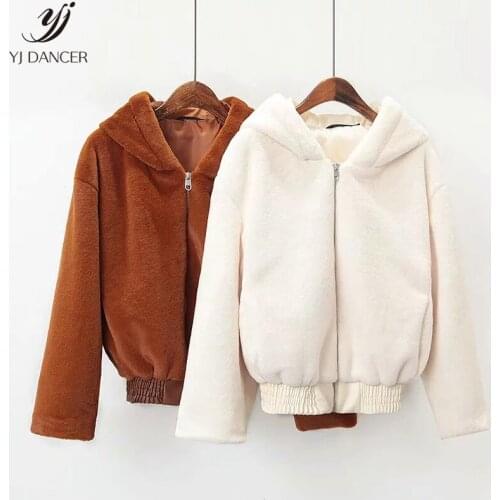 Special Price 2019 Autumn Winter Thick Warm Fur Coat Female Casual New Fashion Hooded Short Overcoat Faux Fur Coat Women ZZZ129