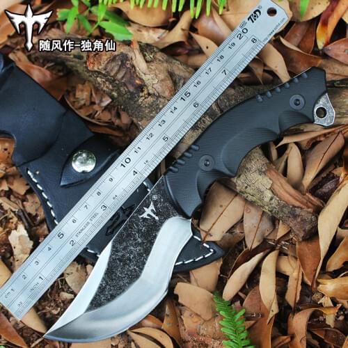 Voltron outdoor knives, wild survival portable straight knife, jungle wilderness knife, self-defense carry knife high hardness