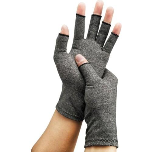Cycling Gloves Half Finger Gloves Arthritis Health Elastic Breathable Compression Gloves For Men Women Wrist Brace Support