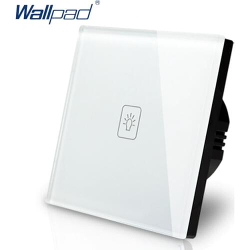 1 Gang 1 Way Switch Wallpad Luxury White Crystal Glass Wall Switch Touch Switch AC 110-250V European Standard