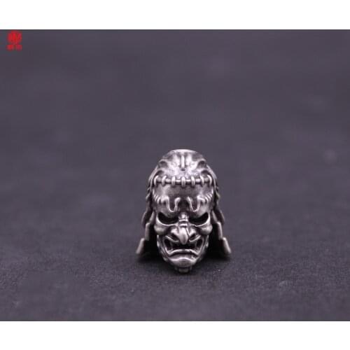 1PC Flame Warrior Retro White Copper EDC Paracord Beads Lanyard Pendants Knife Beads Umbrella Rope Cord Necklace Bracelet Beads