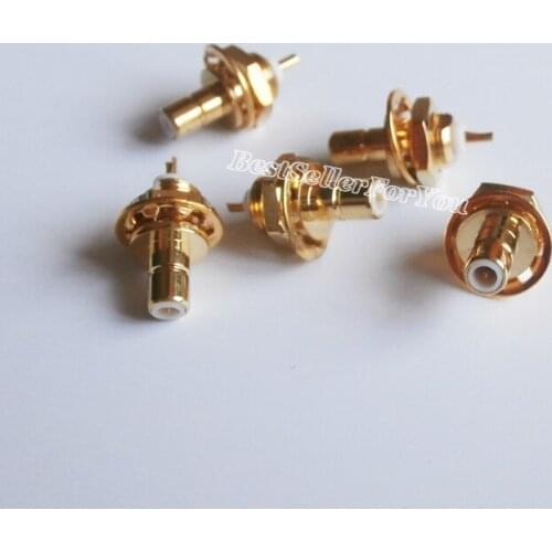 10Pcs SMB male plug bulkhead handle solder panel mount straight Connector