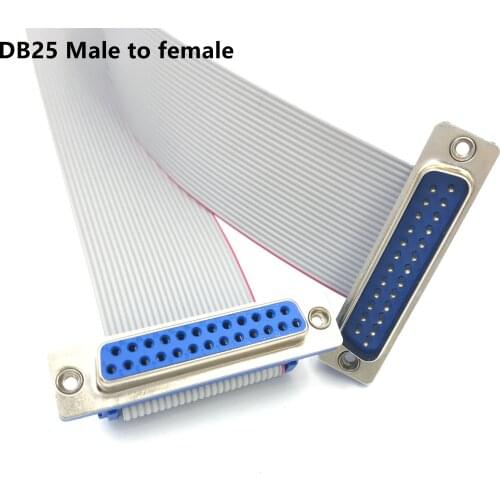 12 Inch DB25 Female Port Male to Female RS232 Serial/Parallel Ribbon Flat Cable Male to female 0.5m 1M 2M