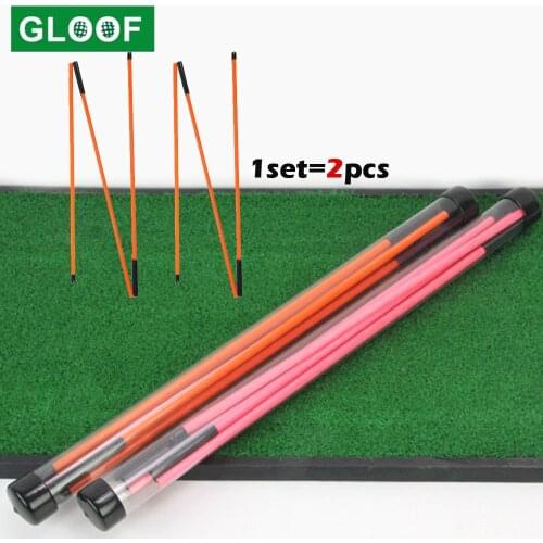 2pcs GLOOF Foldable Golf Indicator Stick Putter Auxiliary Trainer Three-fold Direction Indicator Golf Training Equipments