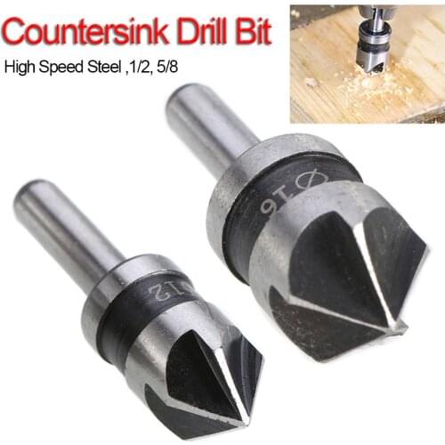 2pcs/set 1/2 5/8 Hex Countersink Boring Set For Wood Metal Quick Change Drill Bit Tools 3pcs Hexagonal Shank Carbon Steel