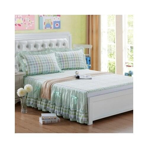 2016 Winter spring Thickening Lace Bed skirt 100% cotton Countryside Style Printing Romantic Pillowcase Set Princess bedclothes