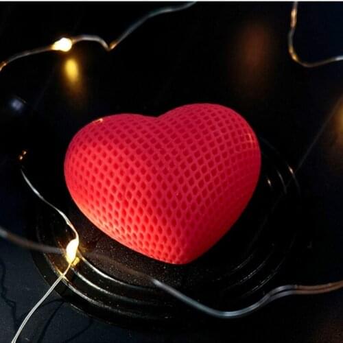 3D Grids Love Heart Epoxy Resin Mold Home Ornaments Silicone Mould DIY Crafts Jewelry Decoration Casting Tool