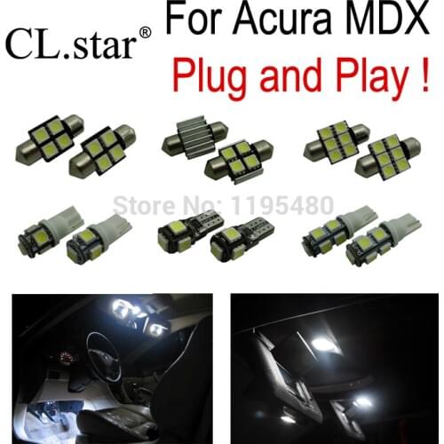 7pc X Free shipping Xenon white LED interior light kit for Acura MDX 2005-2006