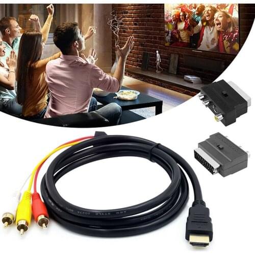 1080p HDMI Male S-video to 3 RCA AV Audio Cable W/SCART To 3 RCA Phono Adapter