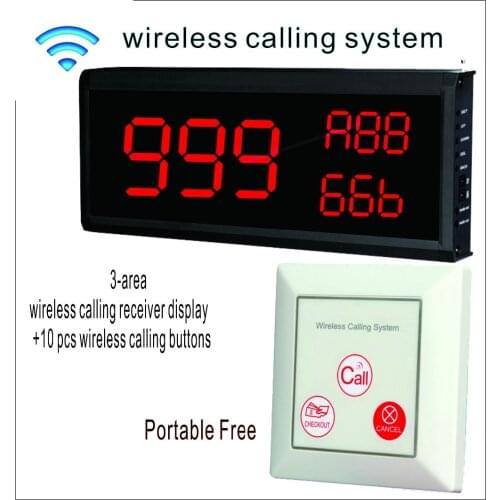 Wireless pager calling system,Call Waiter Waitress Kitchen 1 screen display and 10 buttons for restaurant