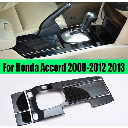 For Honda Accord 2008-2012 2013 Black stainless Console Gear Shift Frame Cover Trim