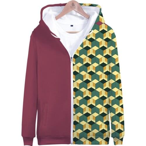 Demon Slayer: Kimetsu no Yaiba 3D zipper hoodies Men/women Autumn Winter Fashion Casual Sweatshirt Harajuku Style Coats Clothing