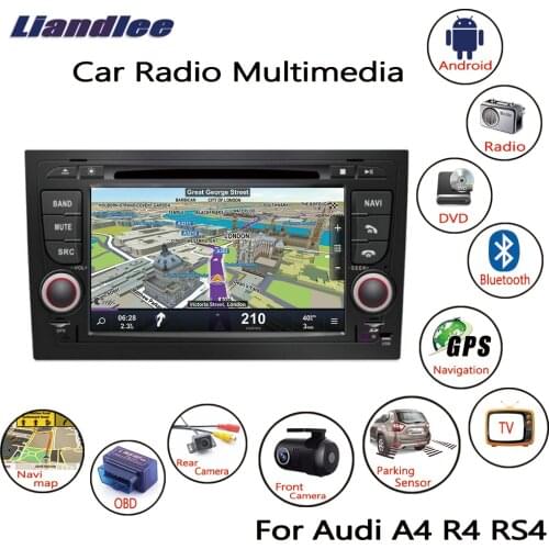 For Audi A4 R4 RS4 2002-2008 Android Car Radio CD DVD Player GPS Navigation Maps Camera OBD TV Screen Multimedia