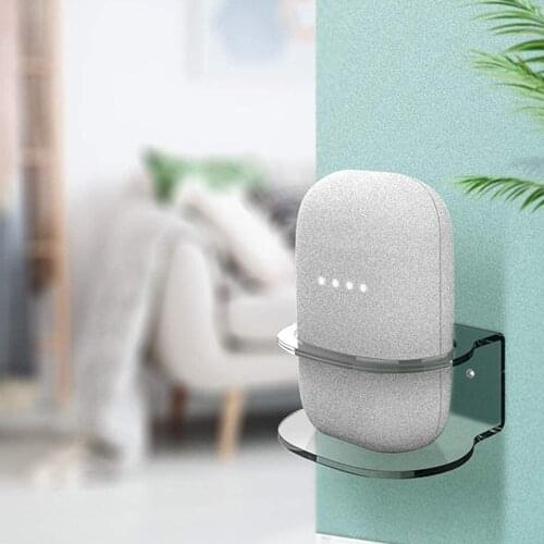 For Google Nest Audio Wall Mount Holder Acrylic Stand Bracket Space-Saving Desktop Holder For Google Nest Audio Smart Speaker