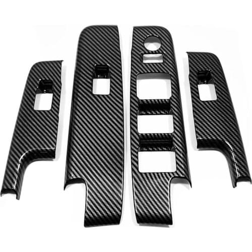 For LHD 2021 Mazda BT50 BT-50 Accessories Carbon Fibre Window Control Panel Glass Lift Switch Trim Protector Sticker Car Styling