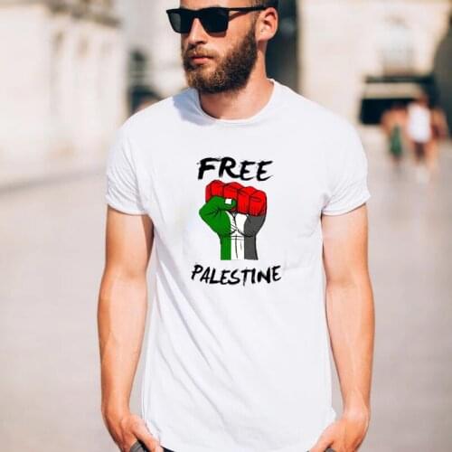 Free Palestine Flag Men T Shirts Fashion Short Sleeve Summer Vintage Clothes Fans Cheer Asian Size S-3xl Cotton Streetwear Male