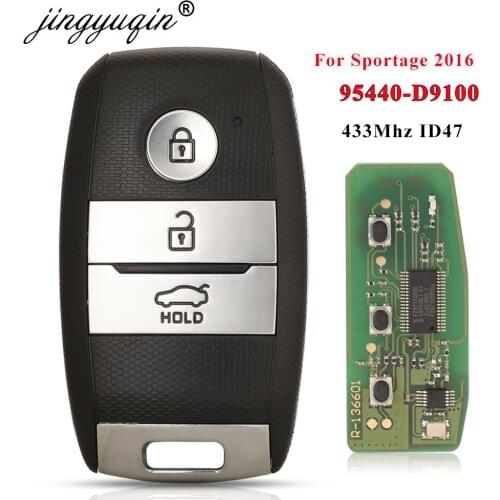 Jingyuqin FOB-4F08 Keyless Go Smart Remote Car Key Fob 433MHz ID47 For KIA Sportage 2016 2017 95440-D9100 95440D9100