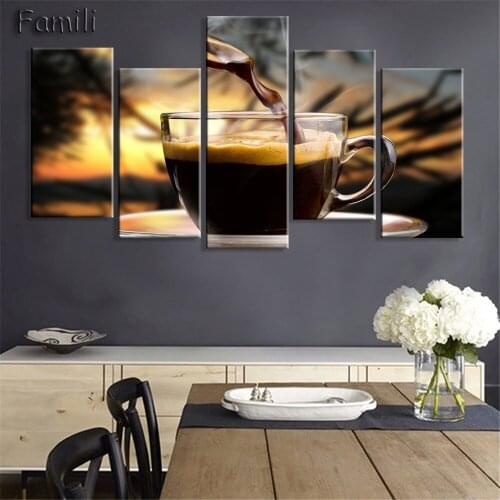 Oil Paiting Printed Painting Picture coffee bean Canvas Wall Canvas Painting Unframed for Living Room HD Print Modern 5Pcs/set