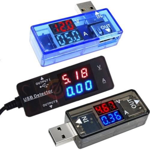 Red + Blue Dual LED Display USB Ammeter Voltmeter digital Electronic Voltage Current Detection Meter USB Charger Doctor Measure
