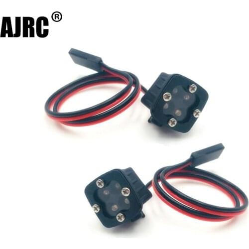 KYX Racing 4 LED Light Square Lamp for 1/7 1/8 1/10 RC Car Accessories Axial SCX10 II Traxxas TRX4 TRX-4 TRX-6 7.2-12V