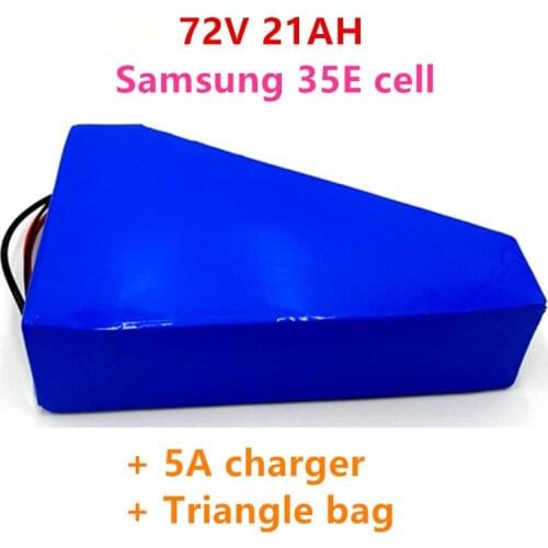 72V 21Ah 18ah 16ah 20ah Lithium eBike Battery Pack 3000W Electric Scooter Battery with 50A BMS 84v 5A Charger Free Triangle Bag