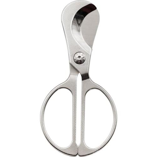 LUBINSKI Noble Stainless Steel Cigar Scissors Sharp Cigar Cutter Scissors Tobacco Honeycomb Pattern Portable With Leather Case