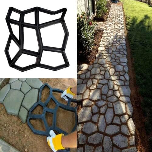 Reusable Plastic DIY Walk Maker Concrete Mold for Garden Walkway Pathway Flooring Catwalk Pavement Paving Sidewalks 35x35x3.6cm