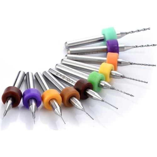 10pcs Micro PCB Carbide Twist Drill Bits Set 0.1/0.2/0.3/0.4/0.5/0.6/0.7,0.8/0.9/1.0mm For Jewelry Rotary Tool