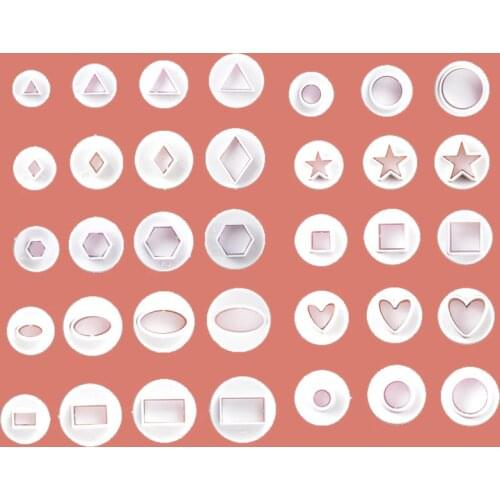 30pcs Set Mini Polymer Clay Cutters Heart/Square/Oval/Circular/Star Clay Tools Cutting Geometric Heart Mold Pottery Tools