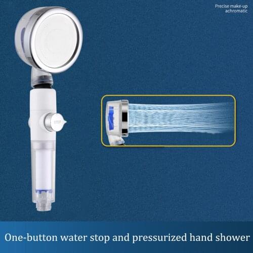Bathroom Turbocharge Shower Head ABS High Pressure Adjustment Handheld Filter Shower Head Water-Saving Adjustable Bath Nozzle