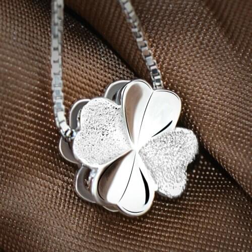 925 Sterling Silver clover Necklaces & Pendants For Women Fashion Lady Festival Gift Sterling-silver-jewelry