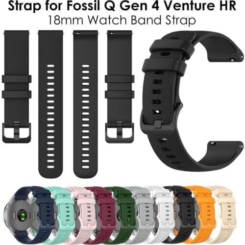 Black Wrist Strap for Fossil Q Venture Watch Band 18mm Quick Release Bands for Fossil Q Gen 3 HR Fossil Womens Gen 4 Sport