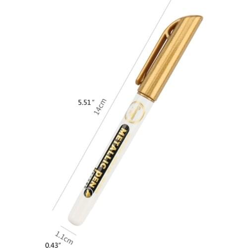 6Pc Gold Silver Epoxy Resin Drawing Pen Gold Leafing Point Pen Marker Acrylic Paint Highlights Metallic Permanent Marker