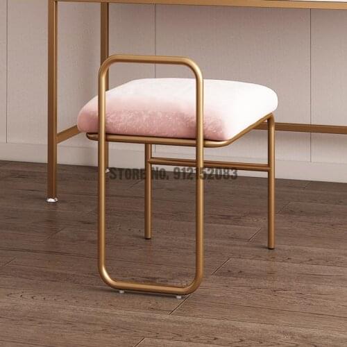 Nordic ins iron art makeup stool bedroom modern minimalist net red dressing stool makeup chair home backrest small stool