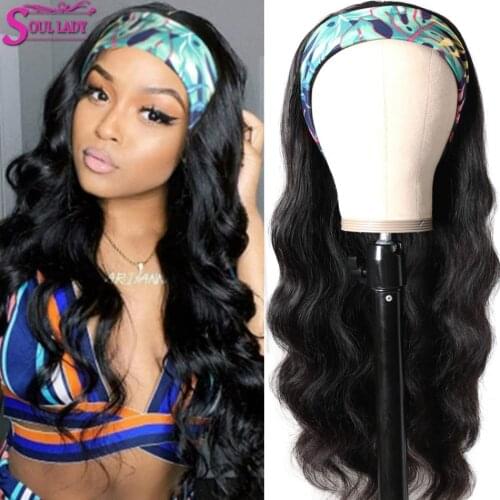 Soul Lady Body Wave Wig Human Hair Head Band Wigs Bodywave Headband Wig Brazilian Hair Wigs For Black Women Glueless Scarf Wig